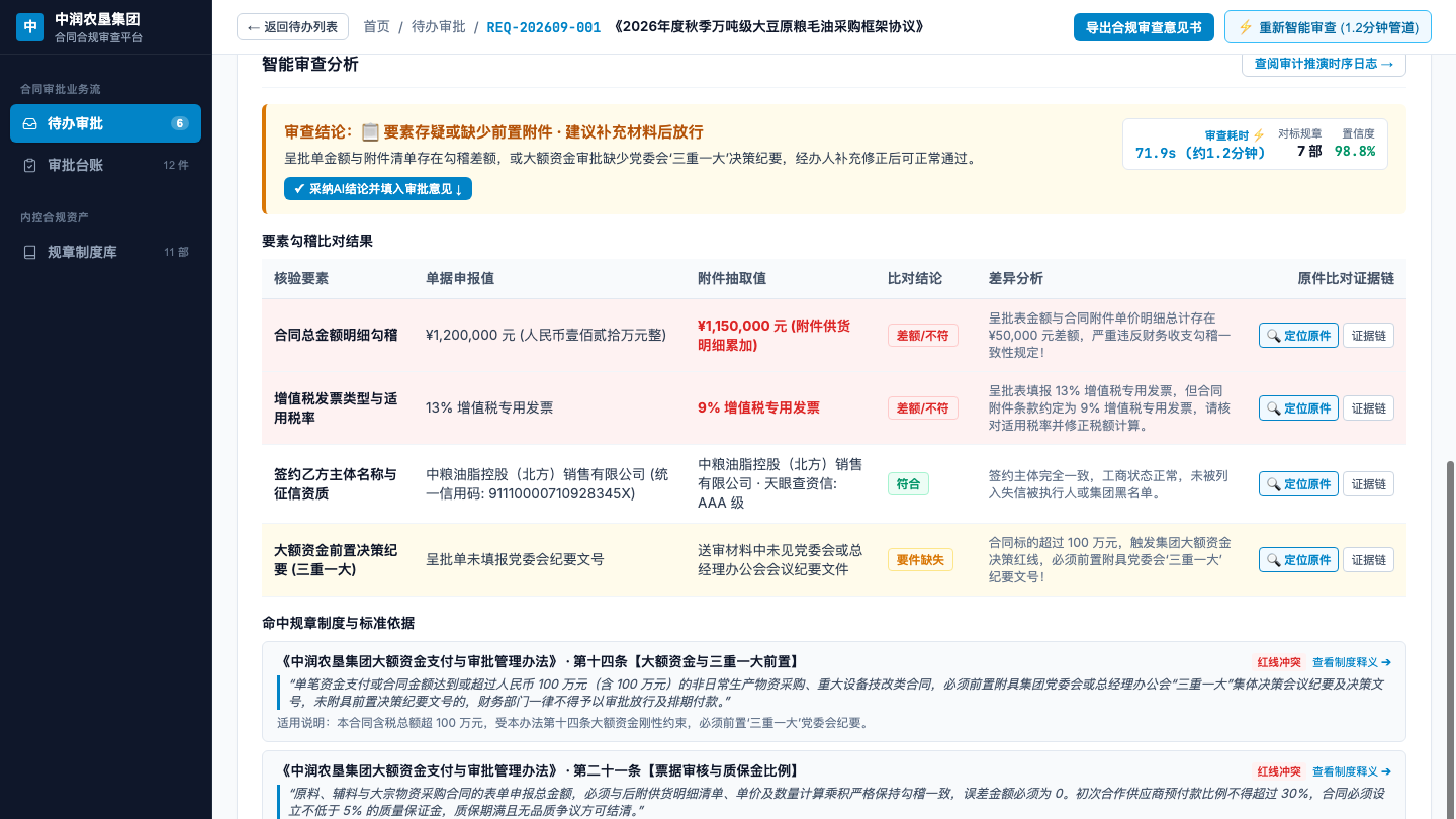 智核云合同合规审查与智能分析